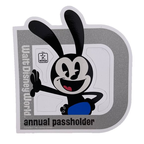 Disney WDW OSWALD RABBIT Annual Passholder MAGNET 2023 Walt Disney World GLITTER - Picture 1 of 3